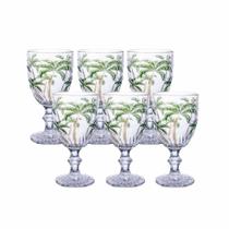 Jogo 6 Taças Vidro Palm Tree 310ml Transparente Class Home Jogo 6 Taças Vidro Palm Tree 310ml Transparente Class Home
