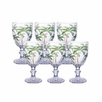 Jogo 6 Taças Vidro Palm Tree 310ml Transparente Class Home Jogo 6 Taças Vidro Palm Tree 310ml Transparente Class Home