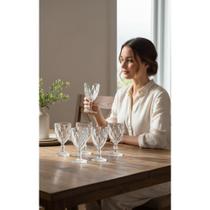 Jogo 6 Taças Vidro Para Vinho/Água 325ml Elegante Diamond Jogo 6 Taças Vidro Para Vinho/Água 325ml Elegante Diamond