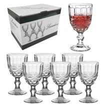 Jogo 6 Taças Vidro Para Vinho / Água - Laradore Rendas 330ml