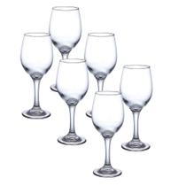 Jogo 6 Taças Vidro Transparente De Vinho Tinto Agua 320ml