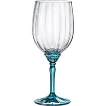 JOGO 6 TAÇAS VINHO ÁGUA BORMIOLI ROCCO FLORIAN PÉ AZUL VIDRO 530ml 22x9x9cm TRANSPARENTE