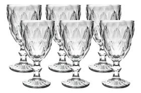 Jogo 6 Taças Vinho Água De Vidro 340ml Diamond Transparente Jogo 6 Taças Vinho Água De Vidro 340ml Diamond Transparente