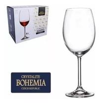 Jogo 6 Taças Vinho Tinto Em Cristal Bohemia 580ml Titanium