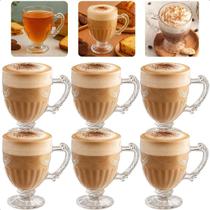 Jogo 6 Taças Xícaras De Cristal Para Cappucino Chocolate 190ml Imperial Lyor