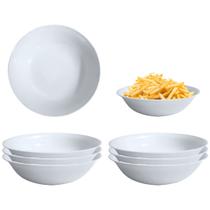 Jogo 6 Tigela Bowl Melamina Branca 670ml Saladeira