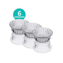 Jogo 6 Tigela Bowl Taça de Vidro Para Servir Sorvete Sobremesa Doce 270ml