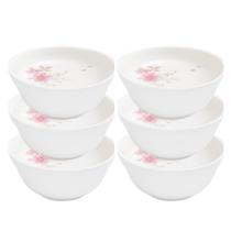 Jogo 6 Tigela Cumbuca Média Saladeira Sobremesas Flowers Bord Vidro 750ml 19cm Em Casa Tem