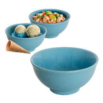 Jogo 6 Tigela Oriental Japonesa 400mL porcelana Azul Mesclado Sapporo 13x6cm Açai Sorvete Sopas Caldos Salada Cevche Shimeji apetivios