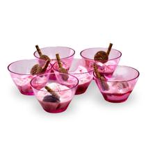 Jogo 6 Tigelas Acrílica Cozinha Sobremesa 350 ml Individual Doce Sorvete Bolo Material Resistente