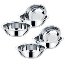 Jogo 6 Tigelas Bowl em Aço Inox p/ Cozinha Kit 19 21 e 23cm