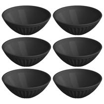 Jogo 6 Tigelas Bowl Plástico 400ml Preto 14x6cm Cumbuca Servir Sobremesas Frutas Jogo 6 Tigelas Bowl Plástico 400ml Preto 14x6cm Cumbuca Servir Sobremesas Frutas