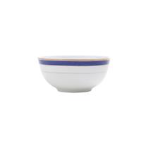 Jogo 6 Tigelas, Bowls 630ml De Porcelana Alto Relevo Bone China Cobalt Gold Wolff - R25075