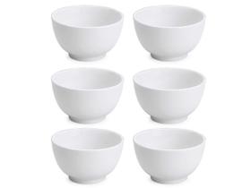 Jogo 6 Tigelas de Porcelana Branca Bowl 390ml Cumbuca Japonesa - Bela Vista