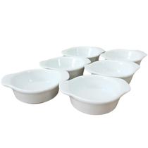Jogo 6 Tigelas sobremesa 100ml - com abas - Kit Porcelana branca (2)