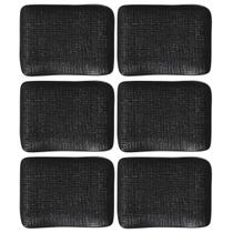 Jogo 6 Travessas Juta Preto Matte 18x14cm Sushi Cerâmica Petiscos Retangular Porto Brasil Jogo 6 Travessas Juta Preto Matte 18x14cm Sushi Cerâmica Petiscos Retangular Porto Brasil