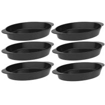 Jogo 6 Travessas Oval Preta 800ml Plástico Baixelas Servir Cozinhas Restaurantes Buffets Coza Uno Jogo 6 Travessas Oval Preta 800ml Plástico Baixelas Servir Cozinhas Restaurantes Buffets Coza Uno