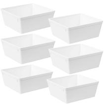 Jogo 6 Travessas Saladeiras Retangular Servir 1,4L Plástico Branco Coza Uno Restaurante Lanchonete Jogo 6 Travessas Saladeiras Retangular Servir 1,4L Plástico Branco Coza Uno Restaurante Lanchonete