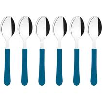 Jogo 6 Unidades Colheres De Mesa Leme Sopa Aço Inox Tramontina Azul Jogo 6 Unidades Colheres De Mesa Leme Sopa Aço Inox Tramontina Azul