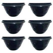 Jogo 6 Vasos de Parede Meia Lua de 1 Litro para Jardim Vertical e Horta, Vaso Plástico Meia Lua