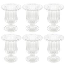 Jogo 6 Vasos Lyor Renaissance com Pé Vidro Flores 11x14,5cm Pequeno Decorativo