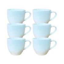 Jogo 6 Xicara Café/Chá Porcelana Branca 170ml