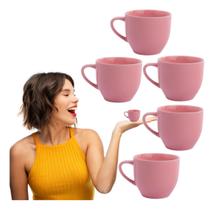 Jogo 6 Xicara Café Chá Porcelana Brancas 95ml Resistentes