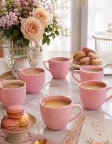 Jogo 6 Xicara Café Chá Porcelana Brancas 95ml Resistentes