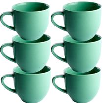 Jogo 6 Xicara Café Chá Porcelana Verde 170ml Resistentes - Porcelanas Jogo 6 Xicara Café Chá Porcelana Verde 170ml Resistentes - Porcelanas