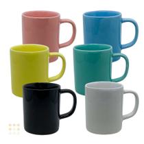 Jogo 6 Xícara Caneca Café Porcelana Colorida 100ml