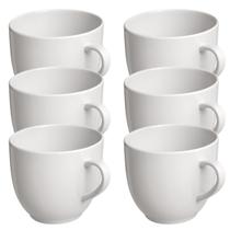 Jogo 6 Xícara Chá Café 170ml Branca em Porcelana - Mundo da Porcelana