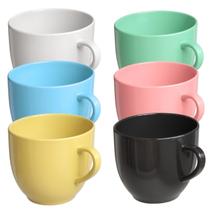 Jogo 6 Xícara Chá Café 170ml Colorida em Porcelana - Mundo da Porcelana