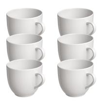 Jogo 6 Xícara Chá Café 95ml Branca em Porcelana - Mundo da Porcelana