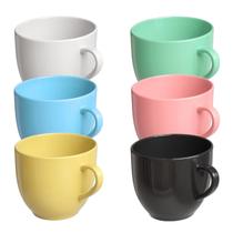 Jogo 6 Xícara Chá Café 95ml Colorida em Porcelana - Mundo da Porcelana