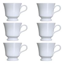 Jogo 6 Xícara Chá Porcelana Branca Germer S/ Pires 2a Linha Jogo 6 Xícara Chá Porcelana Branca Germer S/ Pires 2a Linha