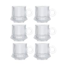 Jogo 6 Xícara de Café Caneca Vidro Robusta Lines 85ml Em Casa Tem Jogo 6 Xícara de Café Caneca Vidro Robusta Lines 85ml Em Casa Tem