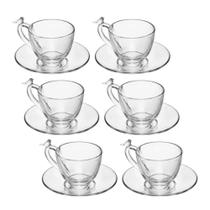 Jogo 6 Xícara de Café de Cristal Ecológico com Pires Bird 80ml Wolff Jogo 6 Xícara de Café de Cristal Ecológico com Pires Bird 80ml Wolff
