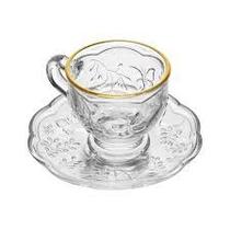 Jogo 6 xícara de Café Pires New Butterfly Fio de Ouro 80ml