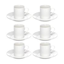Jogo 6 Xícara de Café Porcelana Borda Dourada com Pires Royal Premium 90ml Haüskraft Jogo 6 Xícara de Café Porcelana Borda Dourada com Pires Royal Premium 90ml Haüskraft