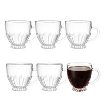 Jogo 6 Xícara de Vidro Café Chá 110ml Brasiliano Em Casa Tem Jogo 6 Xícara de Vidro Café Chá 110ml Brasiliano Em Casa Tem