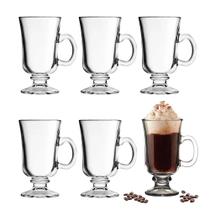 Jogo 6 Xícara para Cappuccino e Café Caneca Irish Irlandesa Vidro Transparente 114ml Haüskraft Jogo 6 Xícara para Cappuccino e Café Caneca Irish Irlandesa Vidro Transparente 114ml Haüskraft