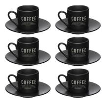 Jogo 6 Xícaras 80ml Café Porcelana Preto Manhattan Hauskraft Jogo 6 Xícaras 80ml Café Porcelana Preto Manhattan Hauskraft