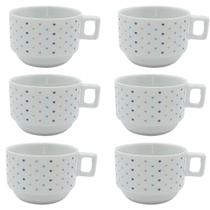 Jogo 6 Xicaras Café/Chá hotel 200ml Empilháveis Poá colorido Jogo 6 Xicaras Café/Chá hotel 200ml Empilháveis Poá colorido