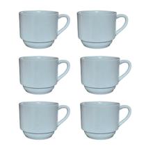Jogo 6 Xicaras Café/Chá hotel 200ml - Porcelana Branca (2) Jogo 6 Xicaras Café/Chá hotel 200ml - Porcelana Branca (2)