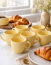 Jogo 6 Xícaras Café Chá Porcelana 170ml Resistentes