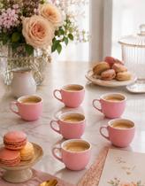 Jogo 6 Xícaras Café Chá Porcelana 95ml Resistentes