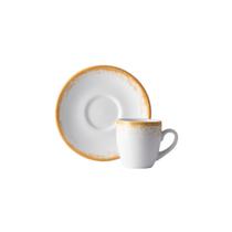 Jogo 6 Xicaras Café Com Pires 60ml Nevoa Mostarda Jogo 6 Xicaras Café Com Pires 60ml Nevoa Mostarda