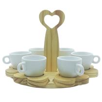 Jogo 6 xícaras café cônica 80ml - Suporte c/ Pires Removível Jogo 6 xícaras café cônica 80ml - Suporte c/ Pires Removível