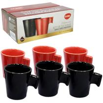 Jogo 6 Xícaras Café Expresso Porcelana 80ml Kit Elegance - Clink