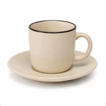 Jogo 6 xicaras cafe pires ceramica denny off white 130ml caneca Jogo 6 xicaras cafe pires ceramica denny off white 130ml caneca